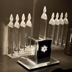 Electric Mid Century Modern Menorah Hanukkah Candle Light