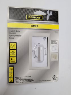 Defiant Auto Shut Off 60-Minute In-Wall Spring Wound Loaded Countdown Timer