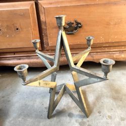 Brass Coated Star Candle Holder Centerpiece Christmas