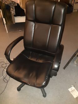 Black leather desk chair