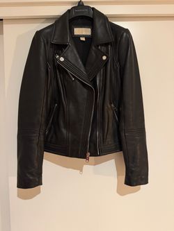 Michael Kors Black Leather Moto Jacket