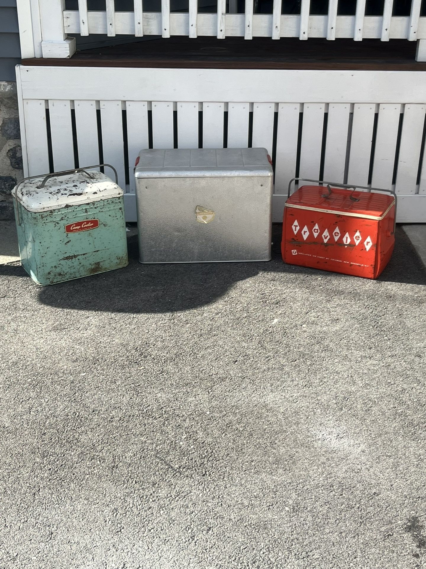3 Vintage Metal Coolers