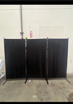 New 3-Panel Room Divider Folding Privacy Partition Screen for Office Room Black