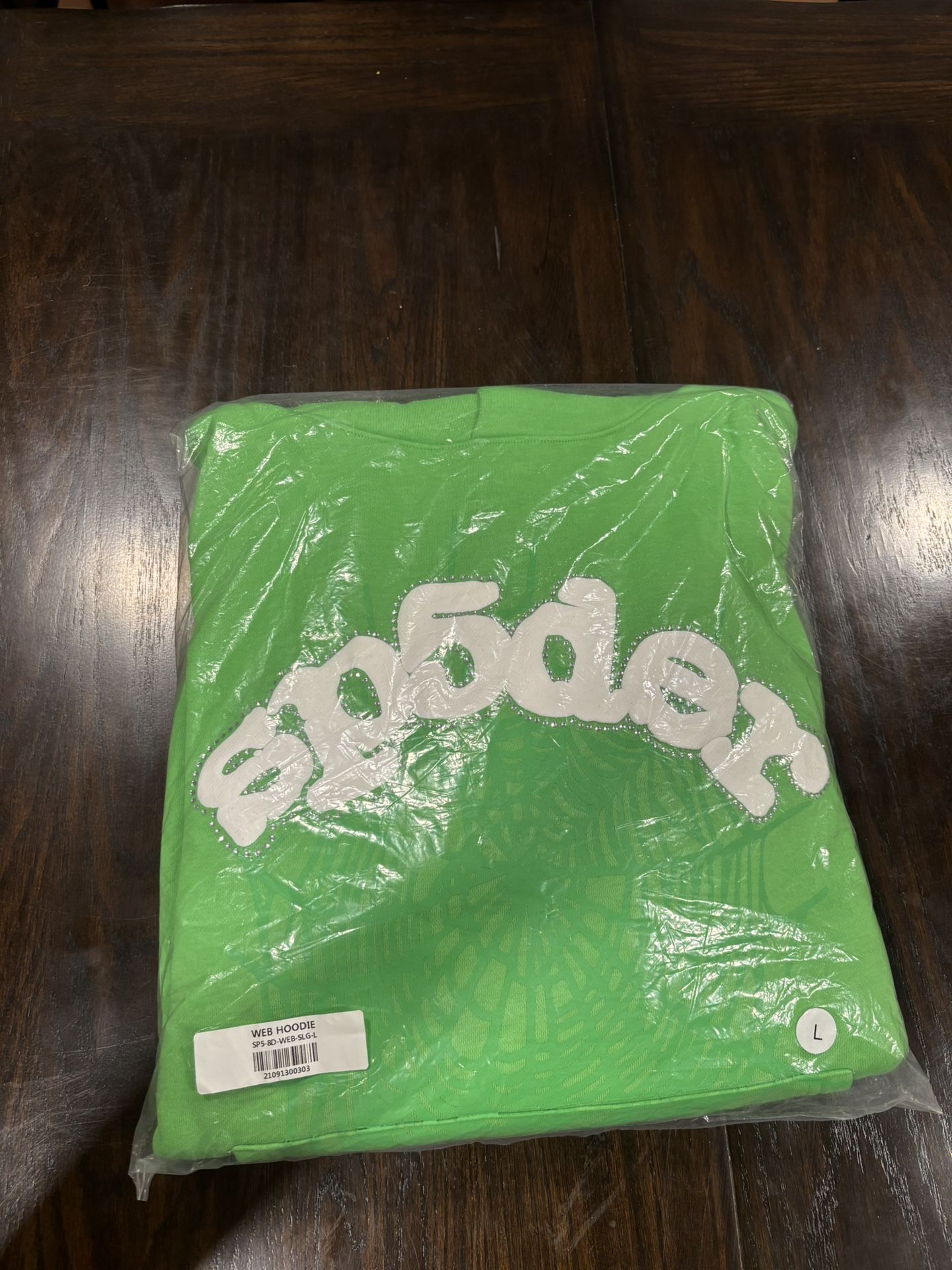 Large Spider Slime Green Web Hoodie.