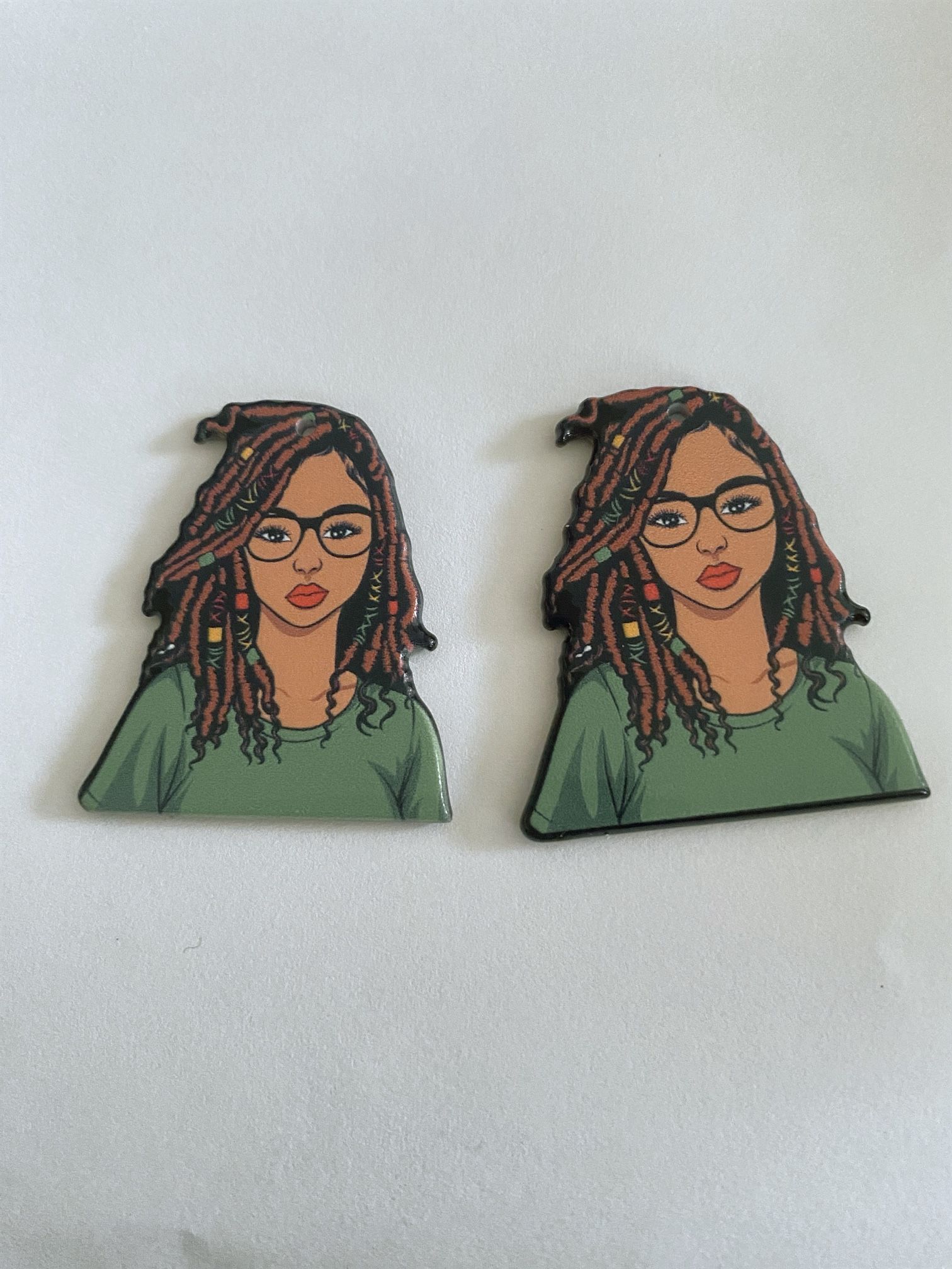 Stylish Green Graphic Earrings