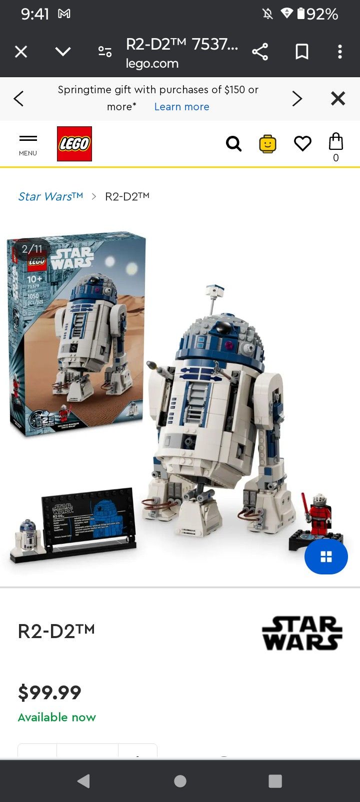 R2D2 Leggos Unopened 