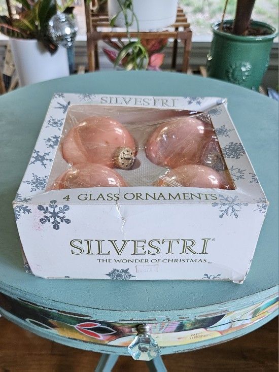 Vintage Silvestri Blush Christmas Ornaments