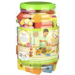 Spark Create Imagine Foam Peg Building Blocks, 100 Pieces, Baby and Toddler Toys