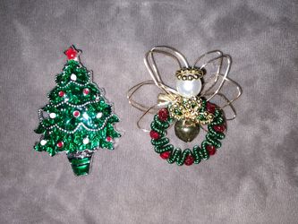 Two Christmas pins