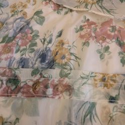 2 Floral Print Sheer Curtains 78" X 24"