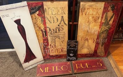 Vintage-Style Paris and Fashion Themed Wall Art Set – 6 Pieces