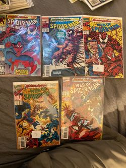 Spiderman - Carnage 5 Comic Lot. awesome books.