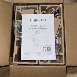 Ergotron LX Pro Desk Monitor Arm (Black) $199 Retail  NEW IN BOX Computer Laptop
