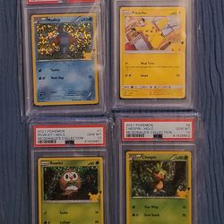 4x 2021 Pokemon Mcdonalds Gem Mint 10 Cards Pikachu 