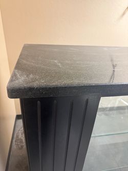 Black Console Table with Stone Top