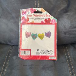 New In Package Valentines Air Filled Mylar Balloon Banner 8.2 Feet Long