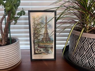 Vintage French watercolor lithograph