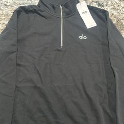 Alo Accolade Quarter Zip Black Size Md 