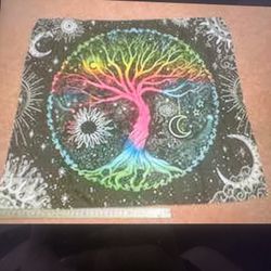 New Neon Tree Life Fabric Tapestry Boho Room Decor 