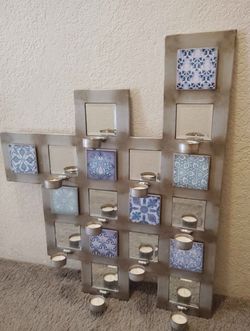 Boho Metal Wall Art Candle Holder / Mirror Frame