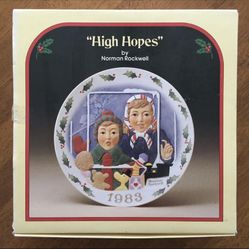 Norman Rockwell Christmas High Hopes Plate 1983 NIB + COA | 3D Collectible Plate