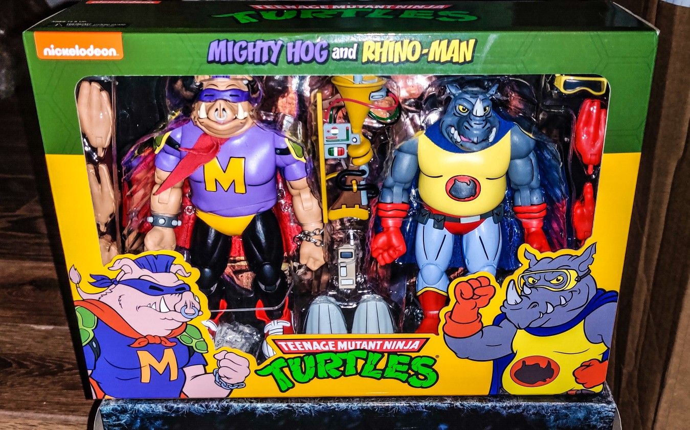 NECA TMNT Mighty Hog & Rhino Man 2 pack set!
