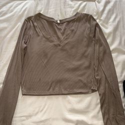 Light Brown Long Sleeve Top