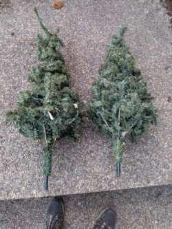 Yard Display Lighted Faux Christmas Trees