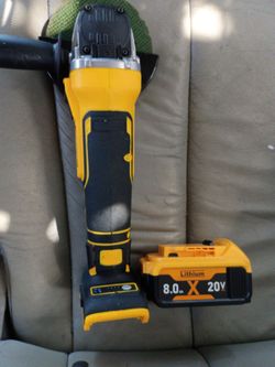 DeWalt grinder variable speed and battery  ,20v