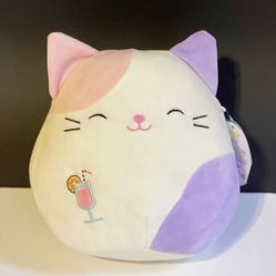 Carlota the Calico Cat Summer Fun Limited Edition Squishmallow NWT - measures 8” 