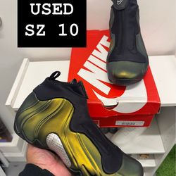USED Nike Air Flightposite Metallic Gold SZ 10
