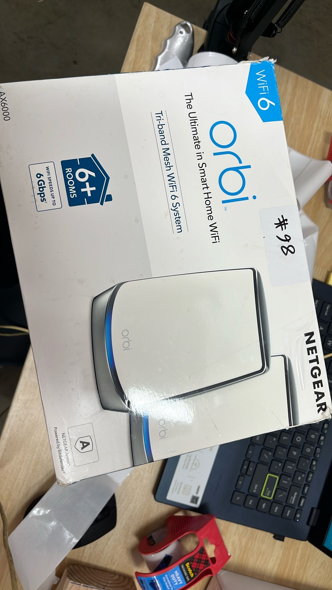 NETGEAR Orbi Whole Home Tri-band WiFi 6 Mesh Network System (RBK852) – Router With 1 Satellite Extender -Security Features - Coverage Up to 5,000 sq.