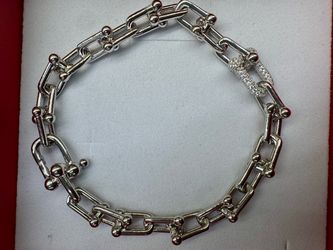 Silver Chain Link Bracelet with Cubic