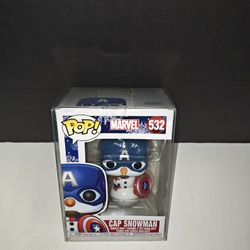 Funko Pop! Cap Snowman #532 Marvel Vinyl Figure Collectible Holiday Edition Toy