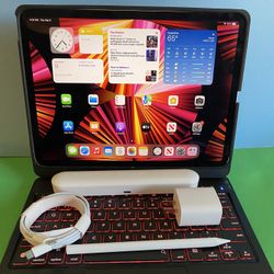 256GB Apple IPad Pro 11” 3rd Generation (2021 model / M1 chip )  WiFi + cellular (5G / AT&T, T-Mobile, Verizon etc) with pen, keyboard & Accessories
