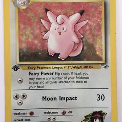 Erika’s Clefable 1st Edition Rare Holo Gym Heroes Collection Pokémon WOTC 2000