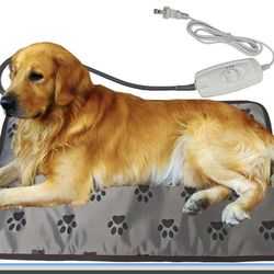 New Waterproof Pet Heating Pat for Dogs & Cats - Chew-Resistant Cord, Temperature Adjustable,Power-Off Protection - Fits Whelping Box, Dog House (34"x