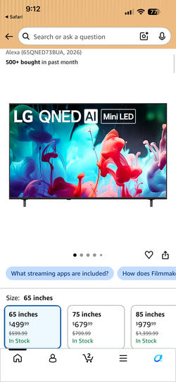 LG led 65 inch smart tv