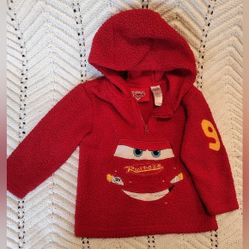 Lightning McQueen  Sweater Hoodie Size 3 Toddler 