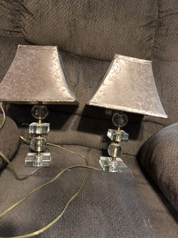Two vintage glass lamps