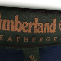 Mens Timberland Weather Gear Blue Pullover 100% Cotton XL  Hood Front Cover Pocket 