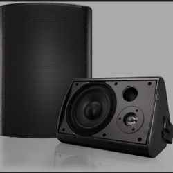 Herdio 6.5 Inches Outdoor Bluetooth Speakers Waterproof with Powerful Bass,Wall Mount Speakers Wired Weather Resistant for Patio Home Deck Porch Backy