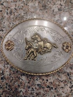 Vintage large Cowboy Rodeo Belt Buckle