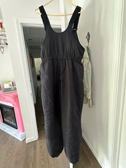 Black Insulated Snow Bib Overalls
