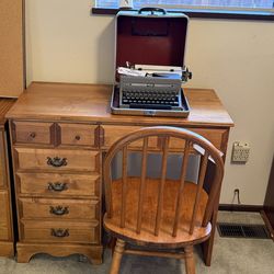 Pine Desk and Royal Typewritter