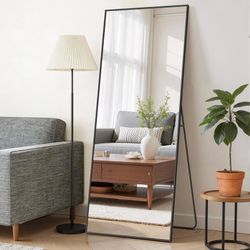 Black Rectangular Full Length Mirror 65x24