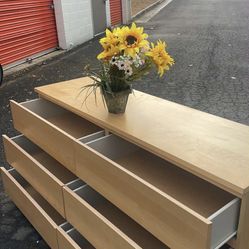 Ikea Malm Long Dresser With Big Drawers. Drawers Sliding Smoothly. Delivery Available 
