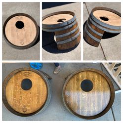 Wine Barrel Cornhole Set