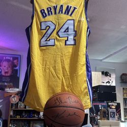 Kobe Bryant Autographed Jersey And Ball