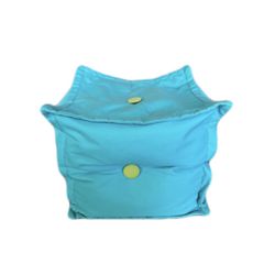 teal bean bag, cube